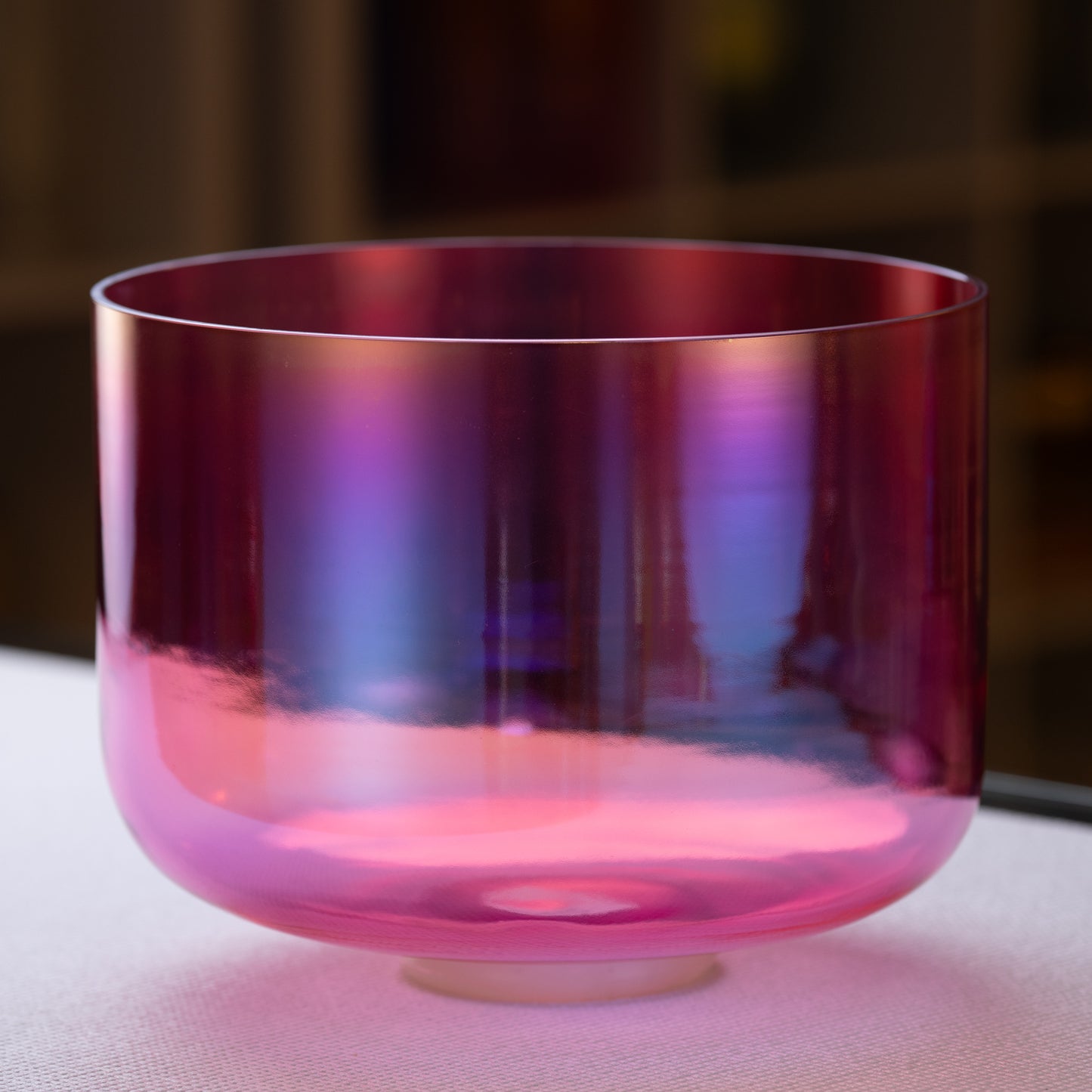 12" F-16 Rose Blossom Crystal Singing Bowl, Prismatic