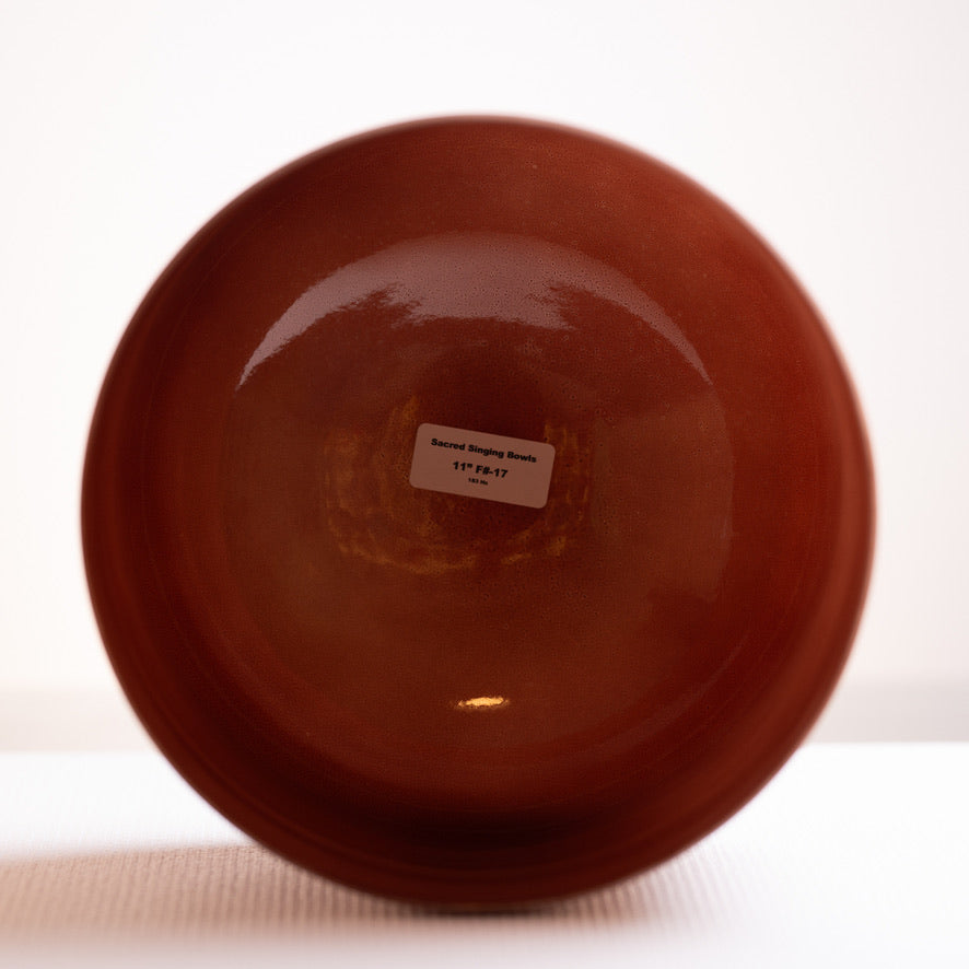 11" F#-17 Dark Garnet Color Singing Bowl, Sacred Singing Bowls