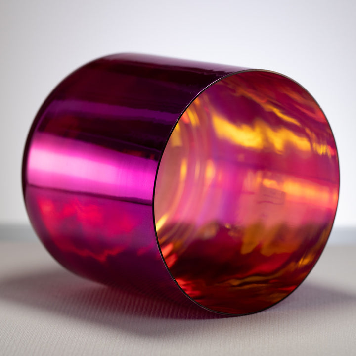 10" B-26 Magenta Manifestation Crystal Singing Bowl, Gold inside