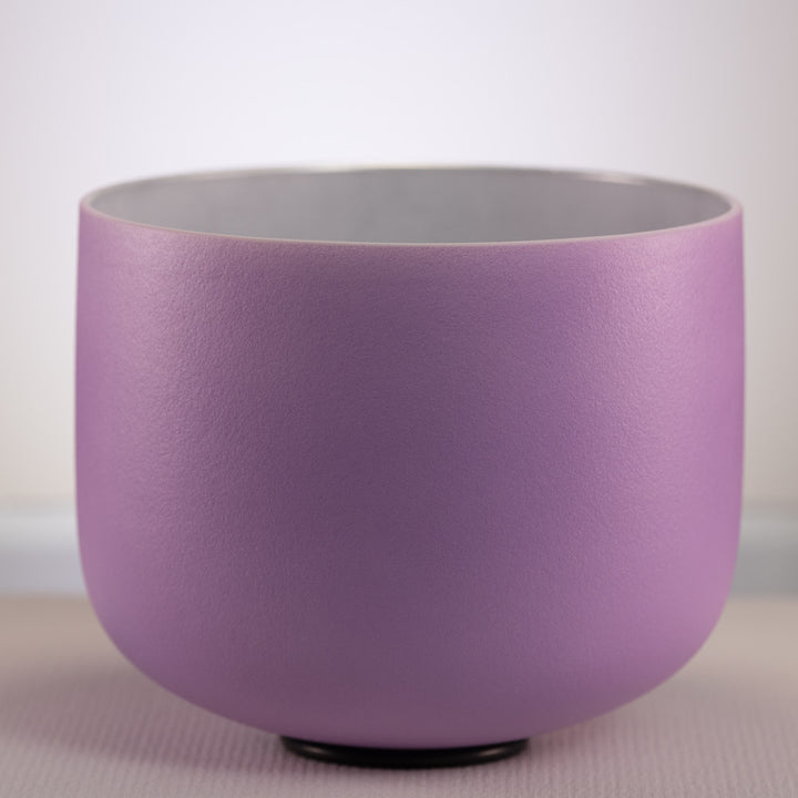 10.75" B+3 Frosted Lilac Blossom Crystal Singing Bowl