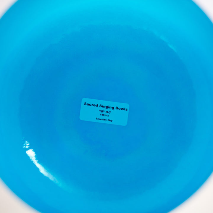 10" D-7 Serenity Sky Crystal Singing Bowl, Perfect Pitch