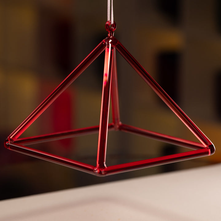 11" Ruby Ray Crystal Singing Pyramid