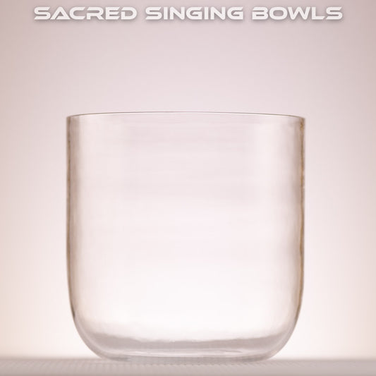 7" D#+16 Clear Quartz Crystal Singing Bowl, Sacred Singing Bowls