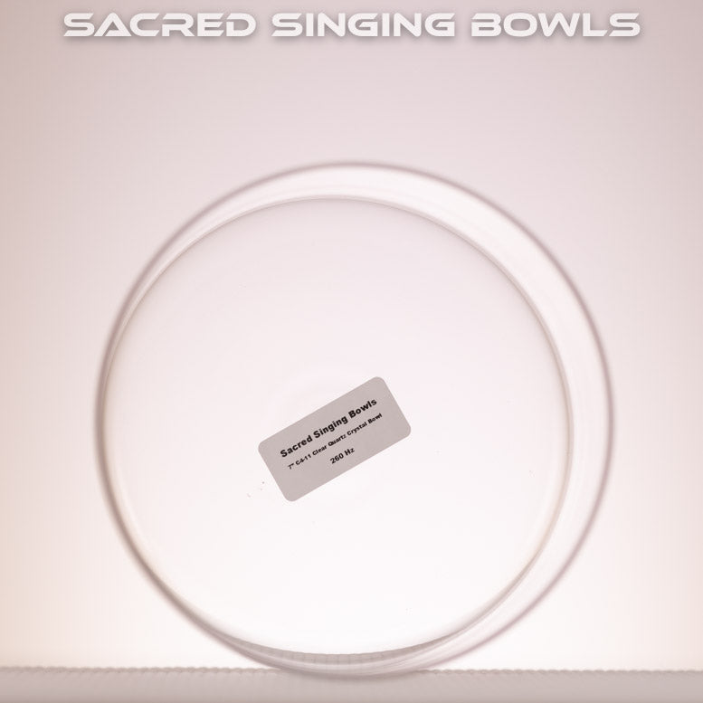 7" C-11 Clear Quartz Crystal Singing Bowl, Sacred Singing Bowls