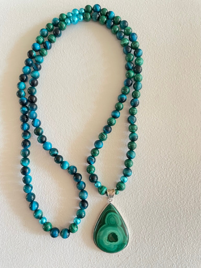 Malachite & Blue Tiger Eye Mala