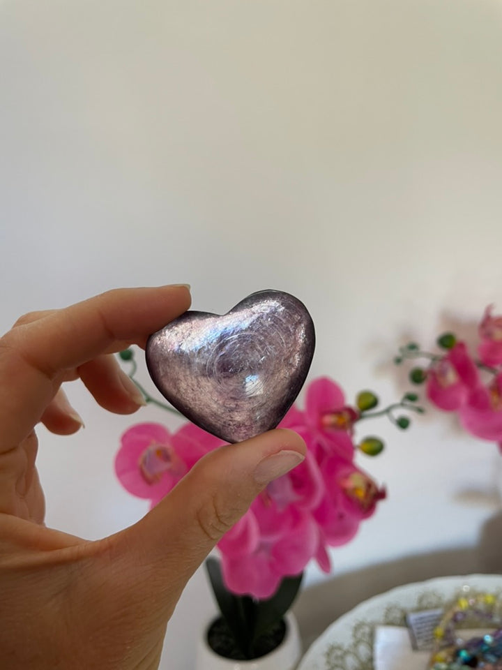 Gem Lepidolite Heart