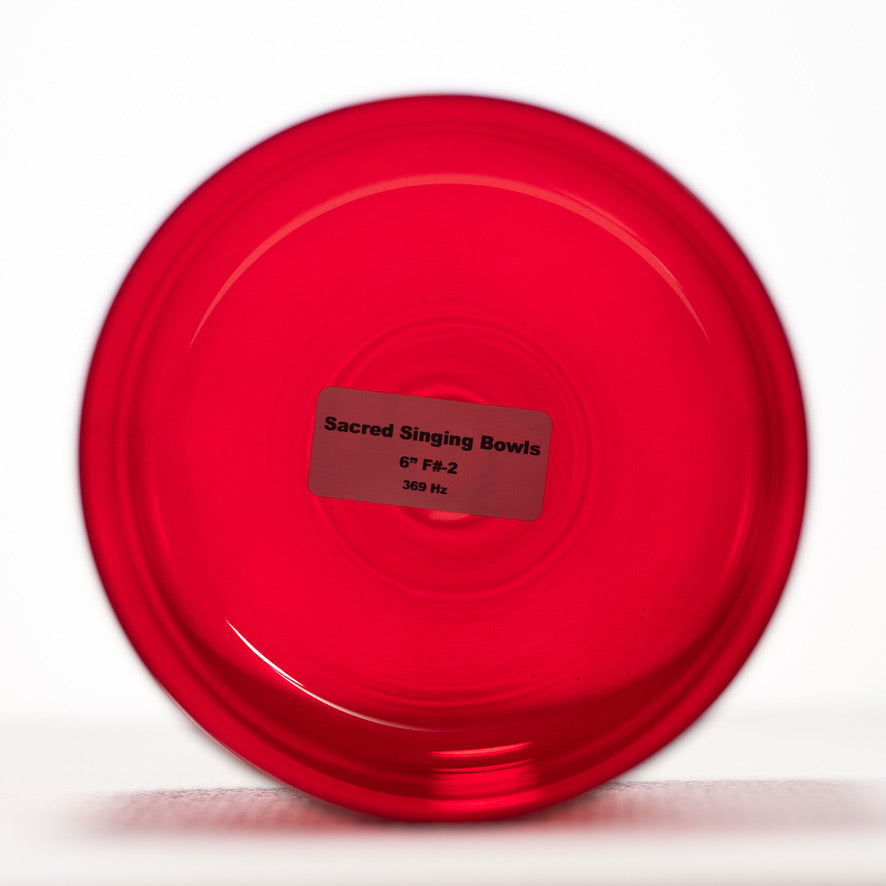 6" F#-2 Ruby Ray Crystal Singing Bowl, Perfect Pitch
