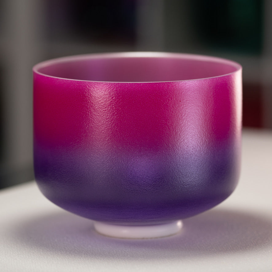 10" E-28 Blossoming Heart Frosted Crystal Singing Bowl