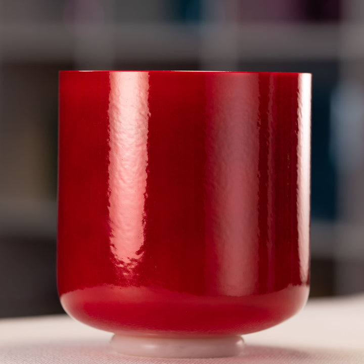 8" C-2 Crimson Dawn Crystal Singing Bowl, Perfect Pitch