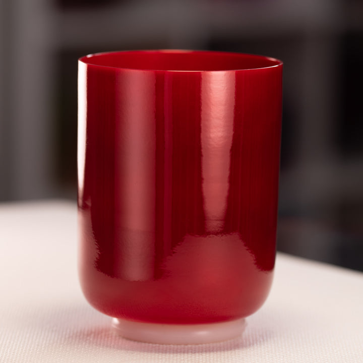 6.25" D#-10 Crimson Dawn Crystal Singing Bowl, Perfect Pitch
