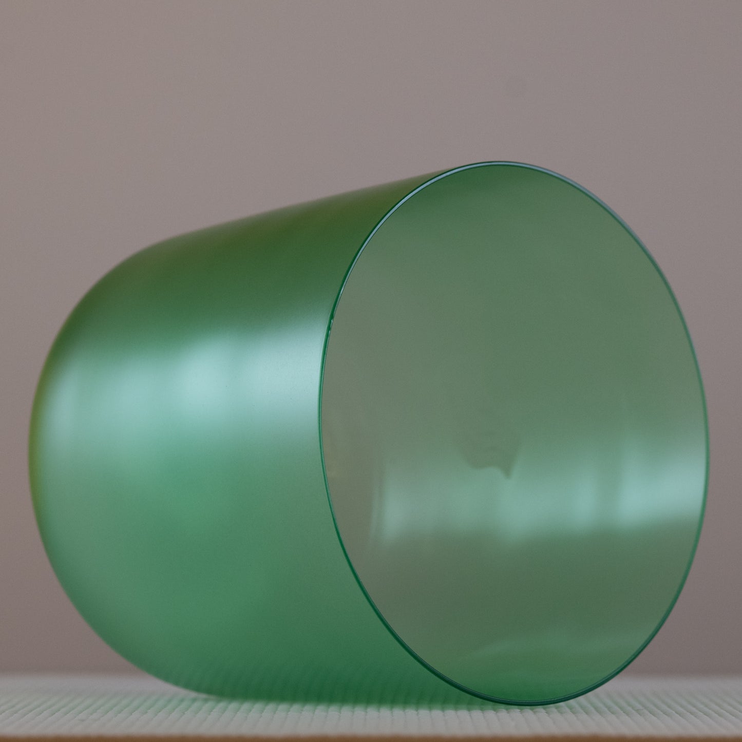 8" F-1 Emerald Green Color Crystal Singing Bowl, Lightly Frosted Outside, Perfect Pitch, Sacred Singing Bowls