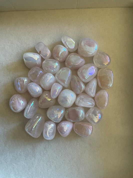 Aura Rose Quartz Tumbles