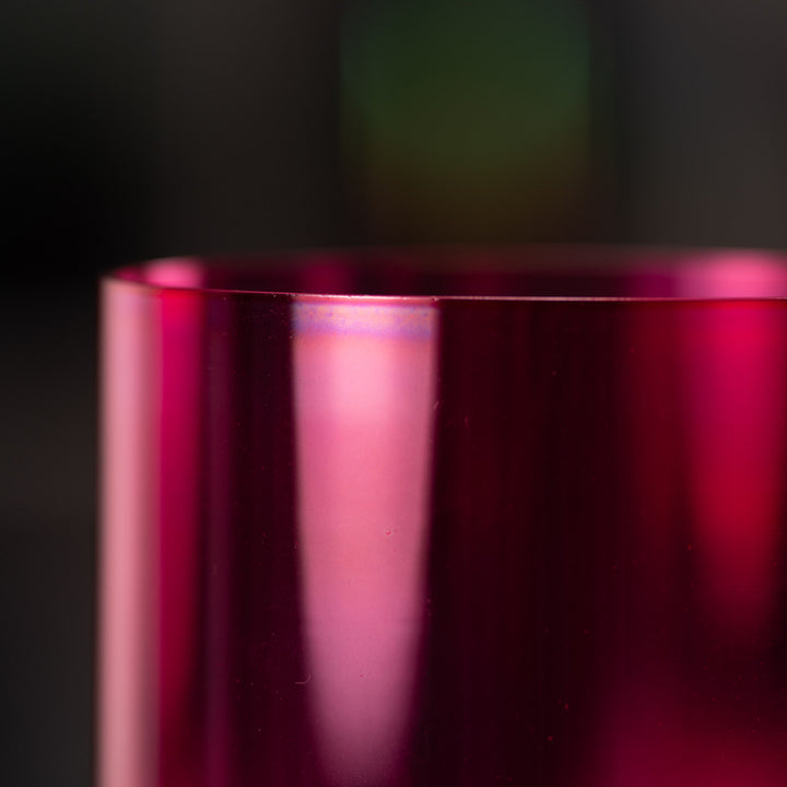 6" F+9 Pink Lotus Crystal Singing Bowl, Perfect Pitch