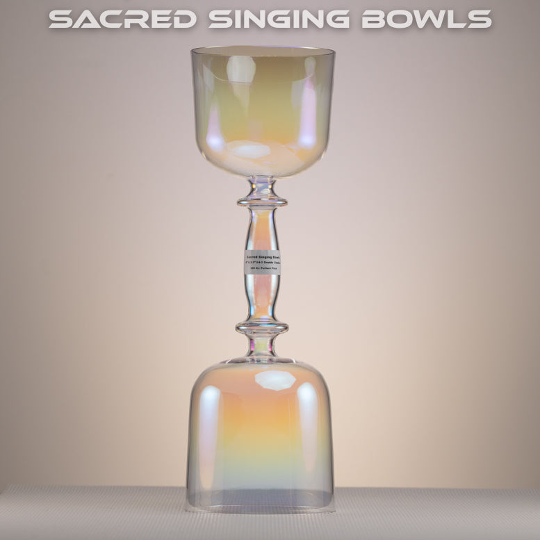Double Cosmic Rainbow Colored Chalice, Perfect Pitch  | Sacred Singing Bowls