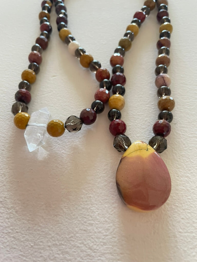 Mookaite & Smoky Quartz Mala