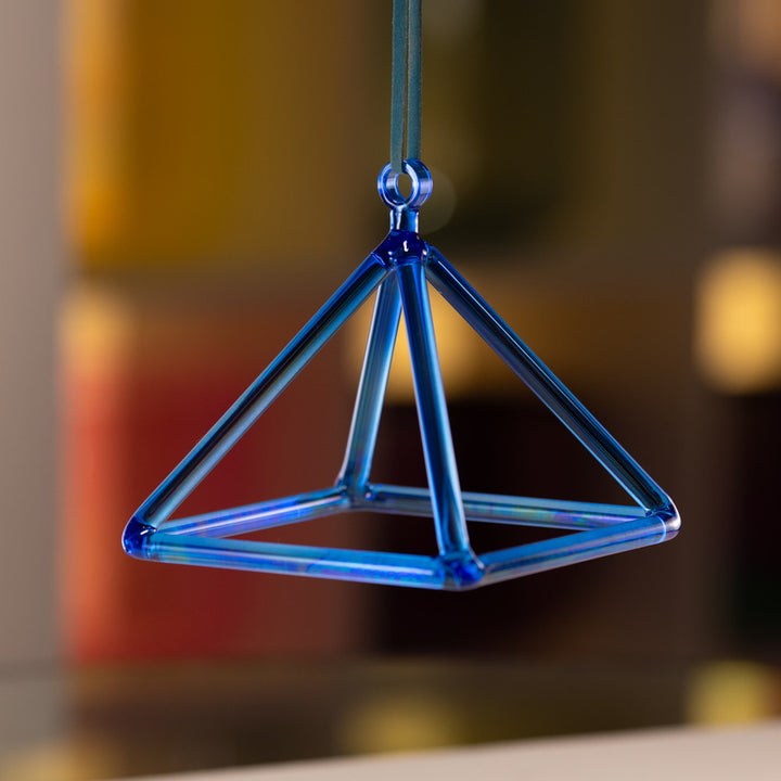 5.75" Sapphire Spirit Crystal Singing Pyramid