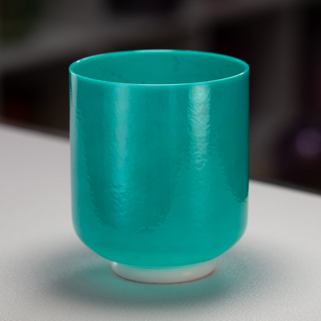 7" D#+4 Turquoise Tide Crystal Singing Bowl, Perfect Pitch