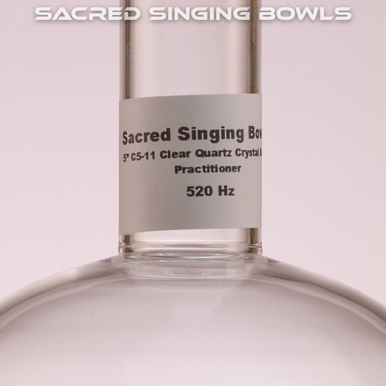 5" C5-11 Clear Quartz Crystal Singing Bowl, Handheld, Sacred Singing Bowls