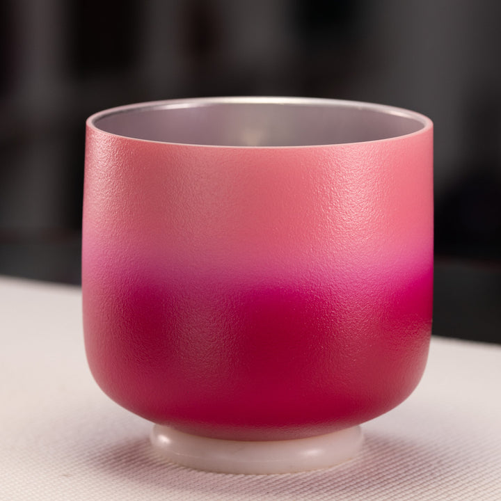 7" B-27 Frosted Rosebud Crystal Singing Bowl