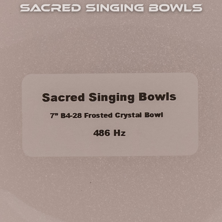 7" B4-28 Frosted Crystal Singing Bowl, Sacred Singing Bowls