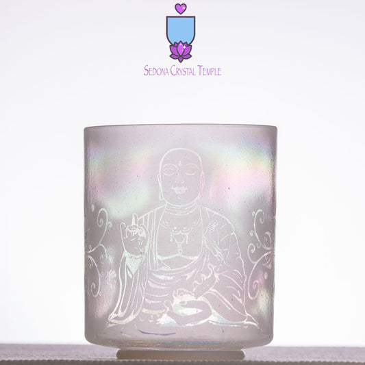7" G#+10 Platinum etched with Buddha Crystal Singing Bowl