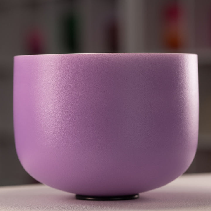 11.75" A#+3 Frosted Lilac Blossom Crystal Singing Bowl