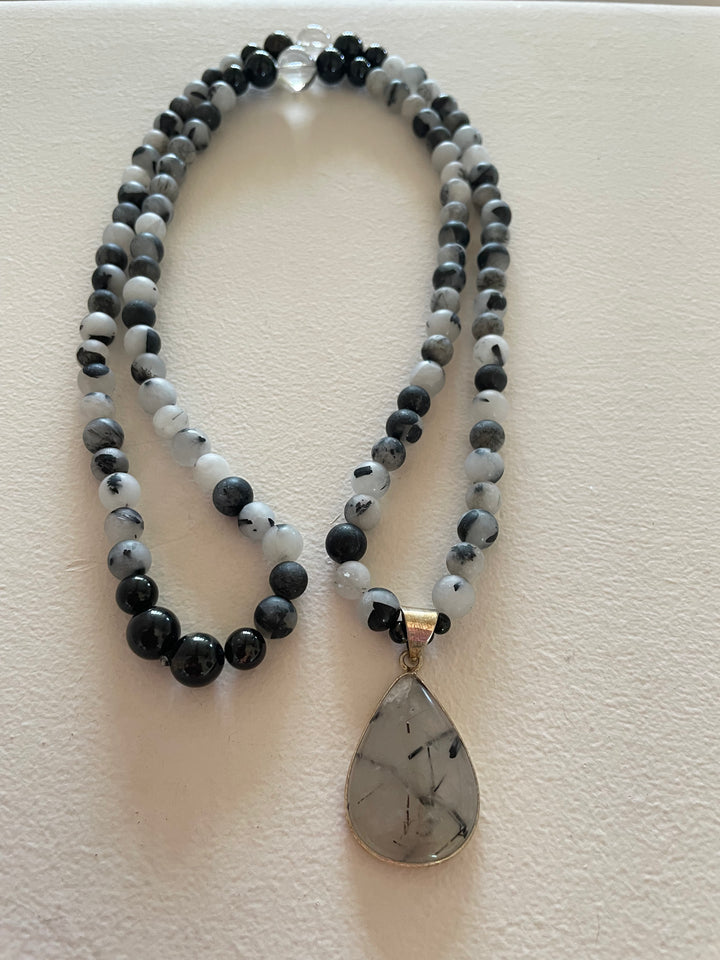 Tourmalinated Quartz Mala