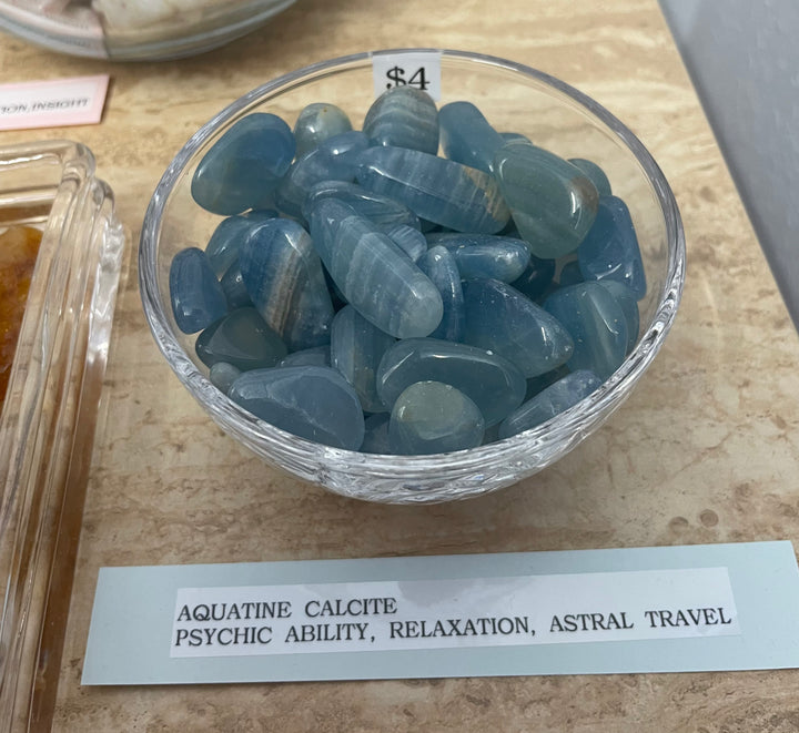 Aquatine Calcite Tumbles