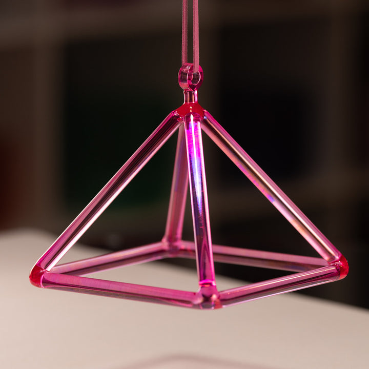 6.75" Pink Lotus Crystal Singing Pyramid