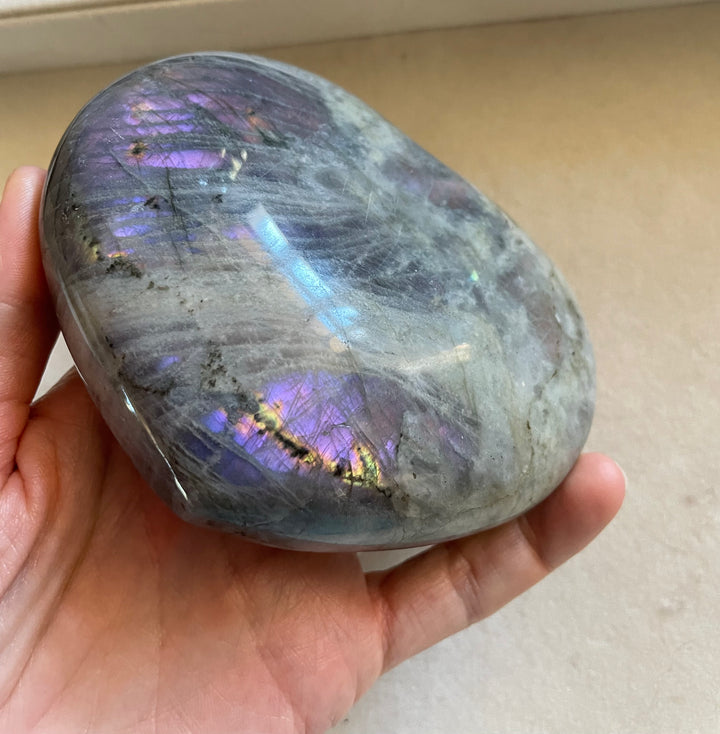 Large Labradorite Heart with Purple Flash