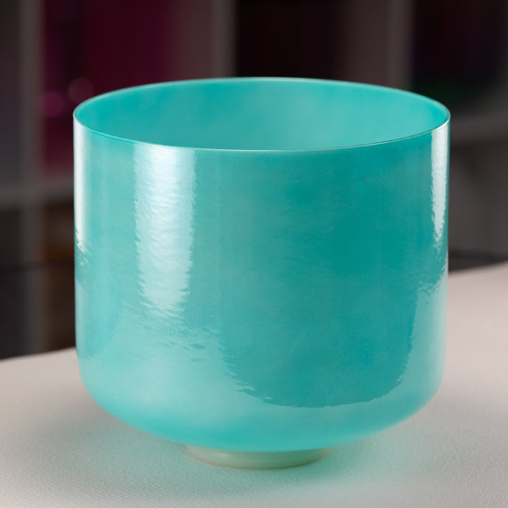 11" B-5 Turquoise Tide Crystal Singing Bowl, Perfect Pitch