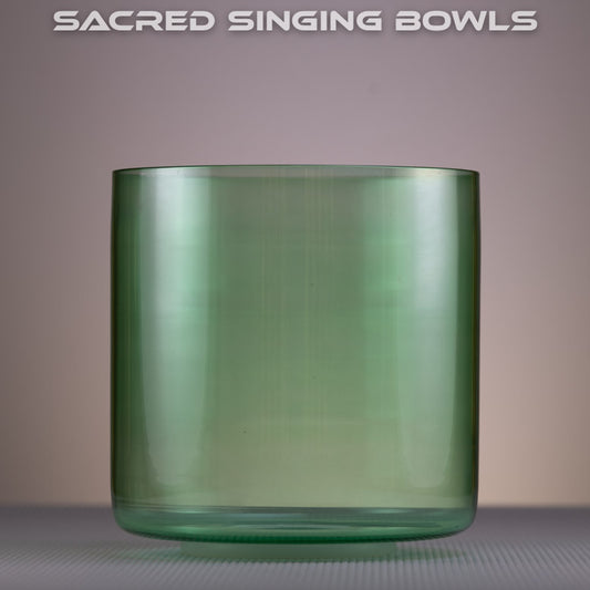 7" E-32 Green Quartz Crystal Singing Bowl, Sacred Singing Bowls