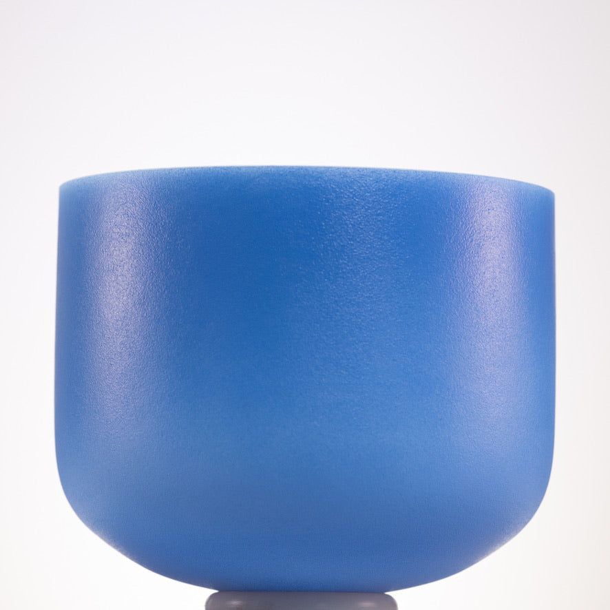 11" D#-28 Father Sky Frosted Crystal Singing Bowl, Silver inside