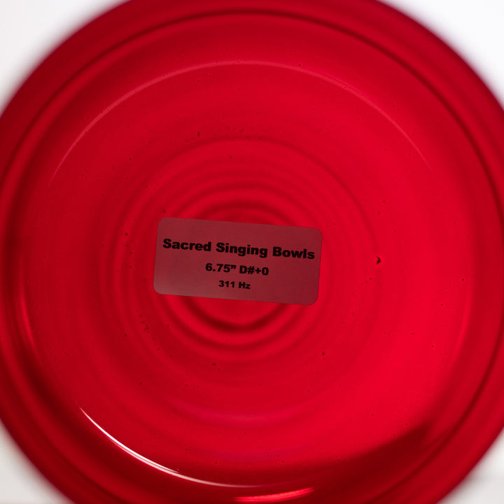 6.75" D#+0 Ruby Ray Crystal Singing Bowl, Perfect Pitch