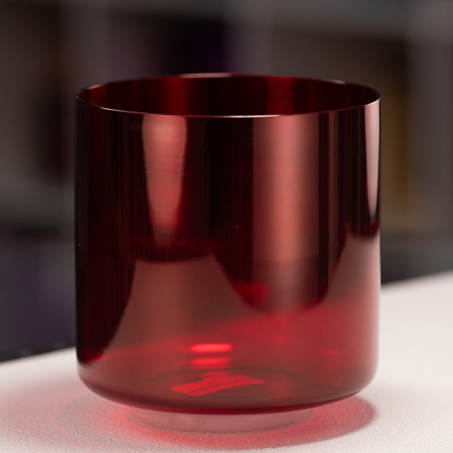 7" C#-1 Ruby Ray Crystal Singing Bowl, Perfect Pitch