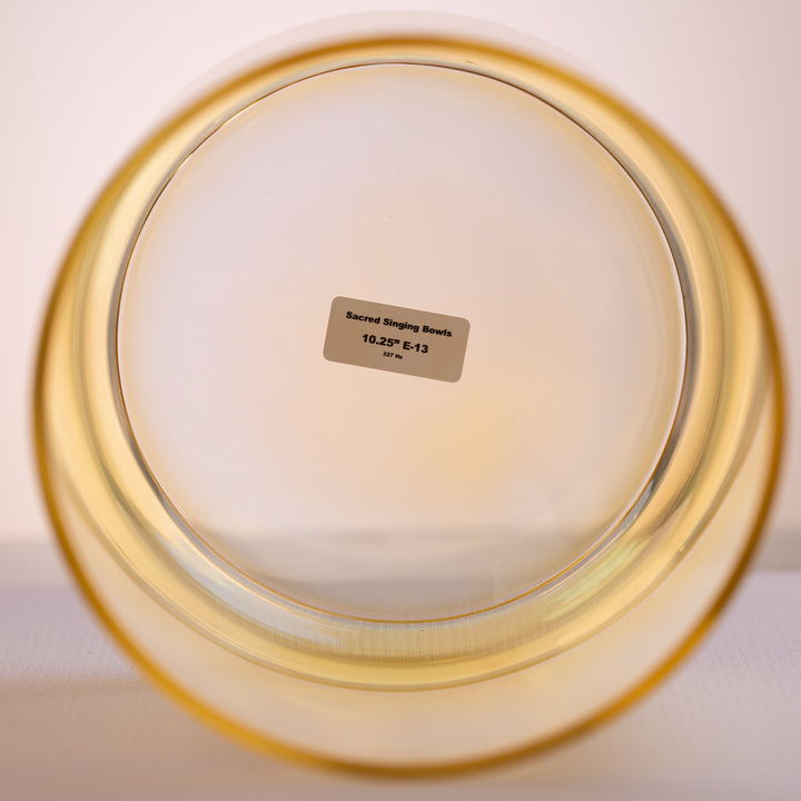 Sacred Singing Bowls™ product label with bowl specifications