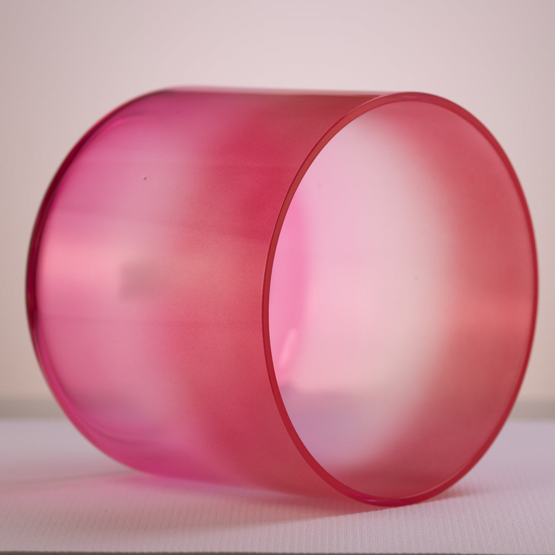 Pink crystal bowl for sound healing