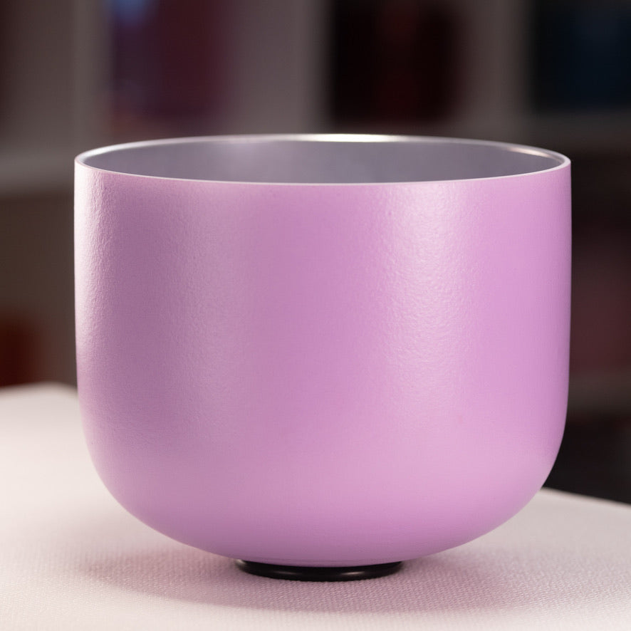 10.75" B-26 Frosted Lilac Blossom Crystal Singing Bowl from Bowls of Sound