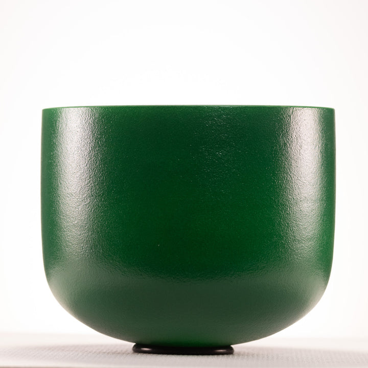Green crystal bowl for sound healing