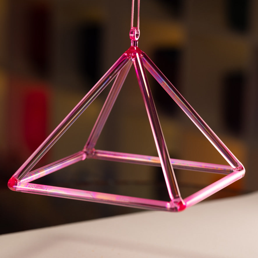10.75" Pink Lotus Crystal Singing Pyramid from Bowls of Sound
