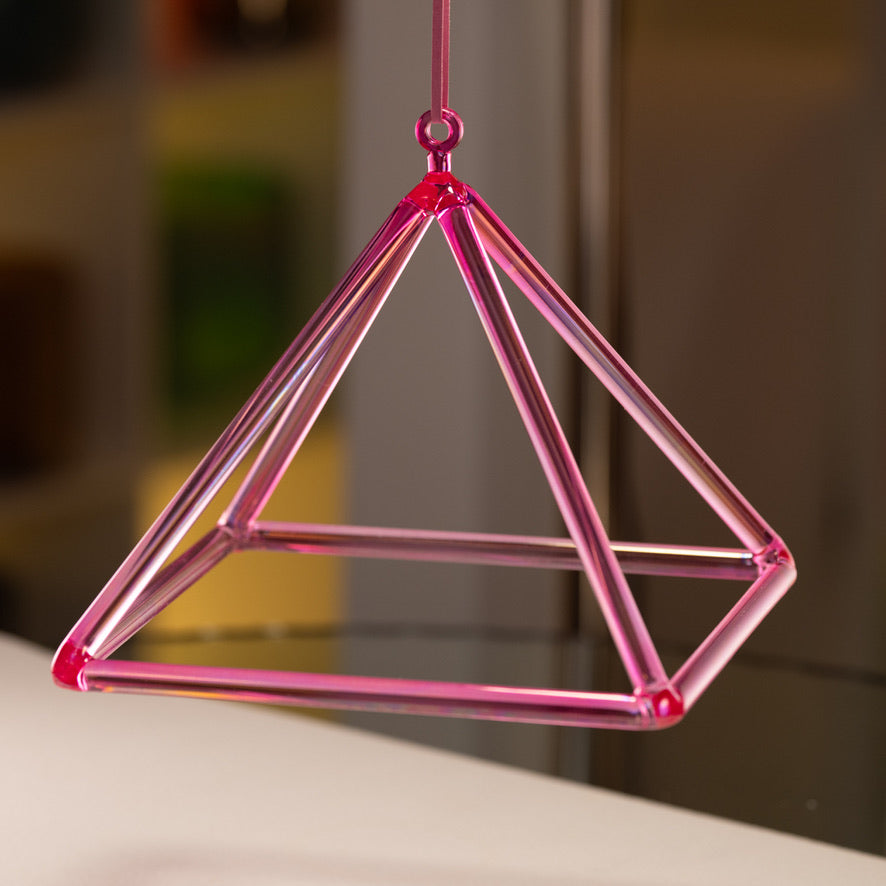 10.75" Pink Lotus Crystal Singing Pyramid from Sacred Singing Bowls™