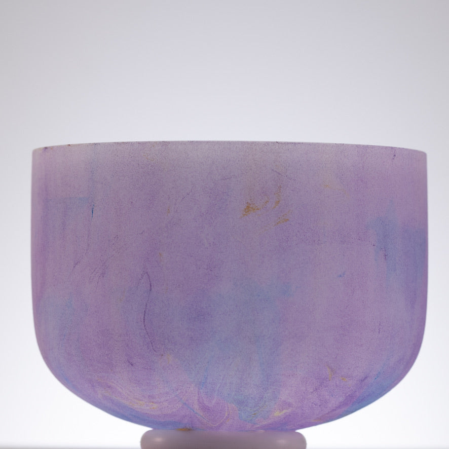 10" A-24 Light Purple Swirl Frosted Crystal Singing Bowl