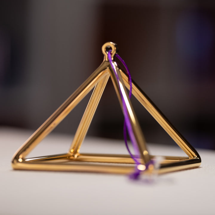 6" D#+13 24k Gold Crystal Pyramid