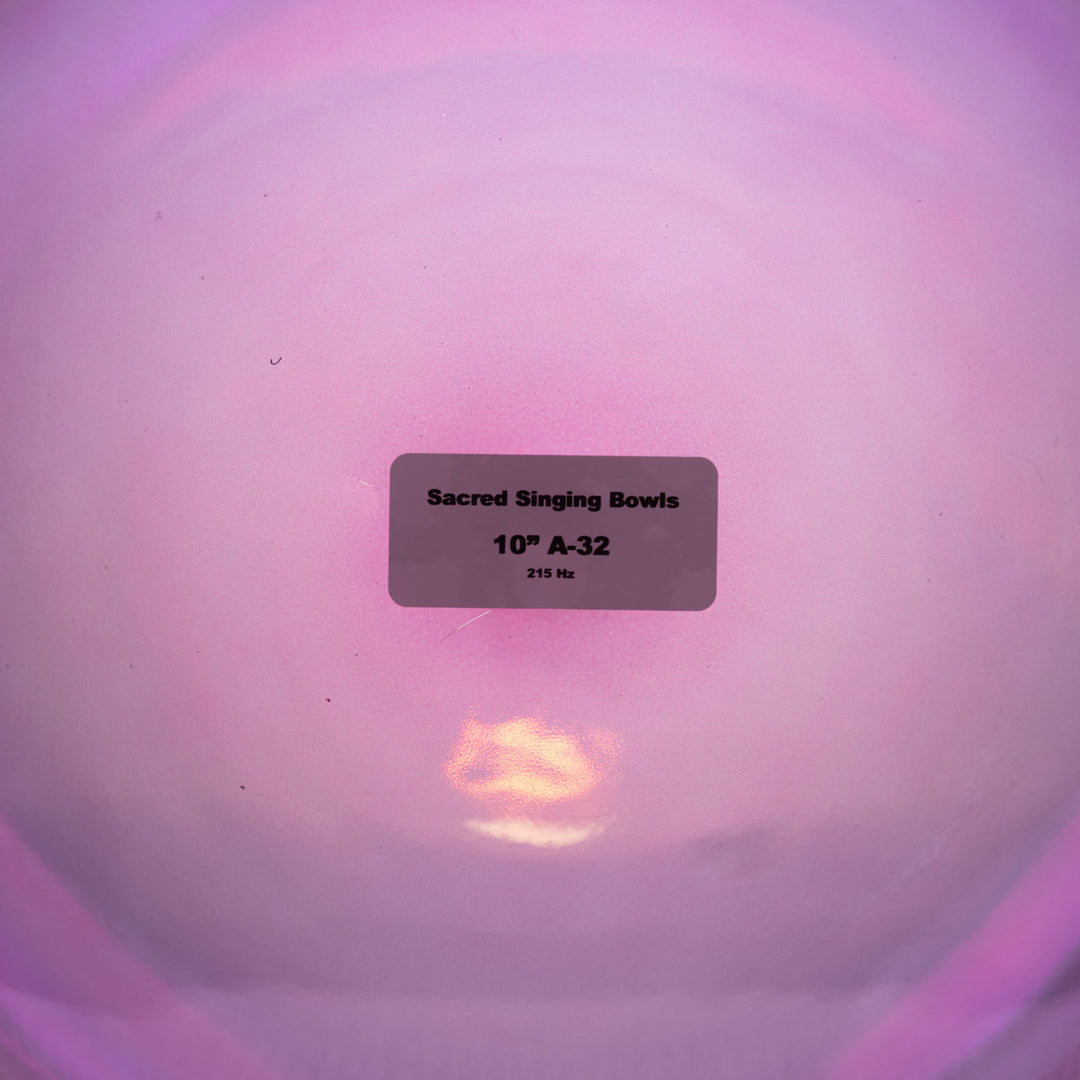 Sacred Singing Bowls™ product label with bowl specifications