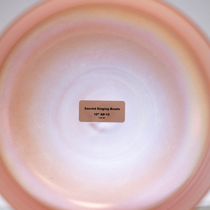 Sacred Singing Bowls™ product label with bowl specifications
