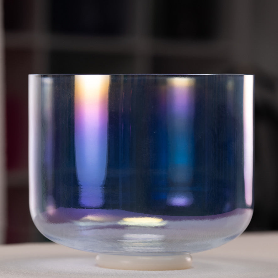 Light blue singing bowl for sound healing