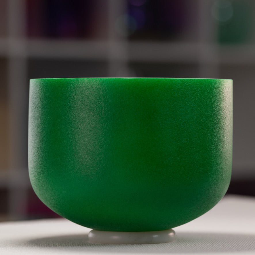 Green crystal singing bowl