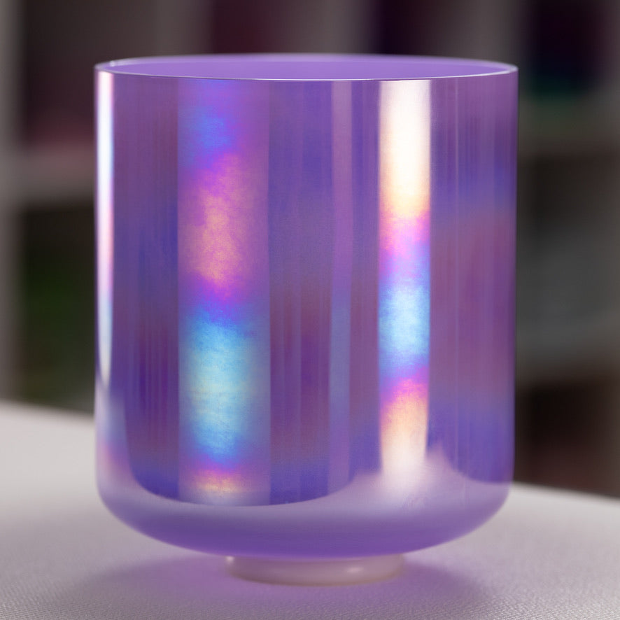 Prismatic Purple Crystal Singing Bowl for Sound Healing rituals
