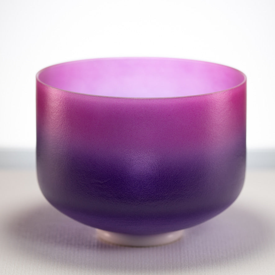 10" C#-26 Blossoming Heart Frosted Crystal Singing Bowl from Sacred Singing Bowls™