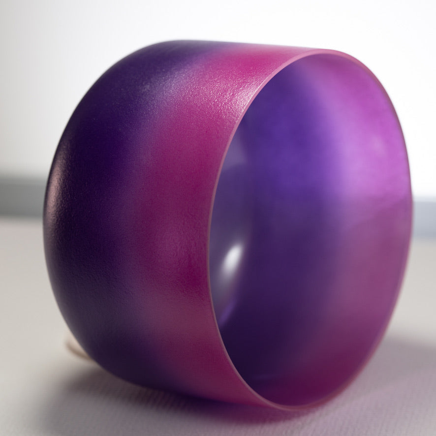 Frosted singing bowl for sound bath